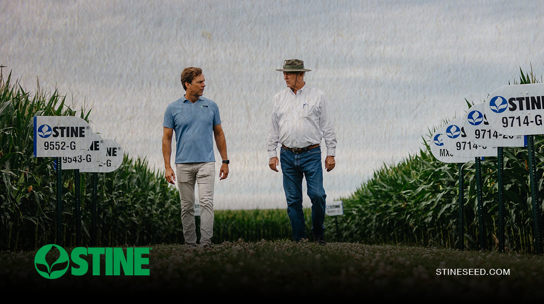 Myron and Harry Stine on the Stine Seed Farm